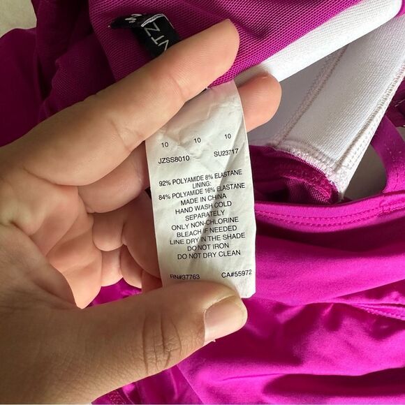 Jantzen Magenta Twist Front Swim Top Tankini Women's Size 10 - Picture 7 of 7